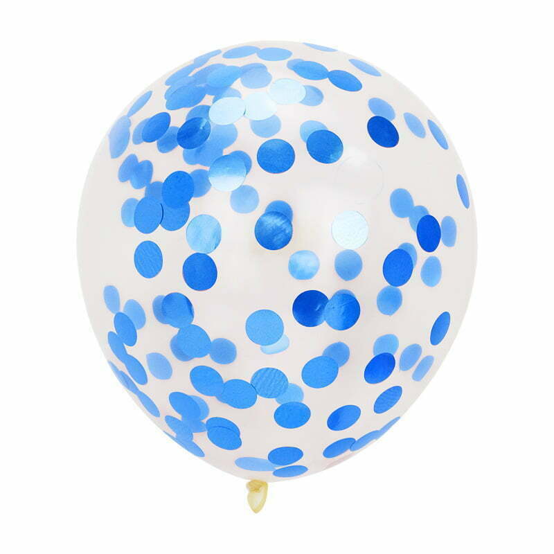 Blue Confetti Balloons 30cm ( 5 balloons) NIS Packaging & Party Supply