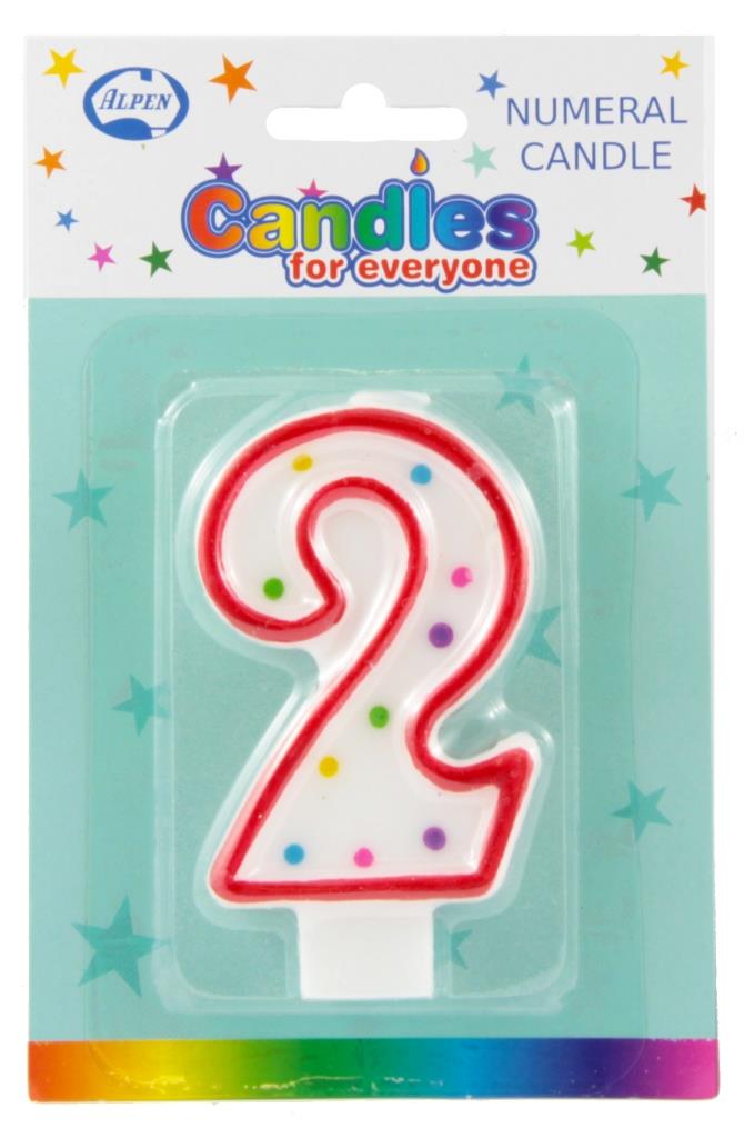 CANDLE NUMERAL  #2 NIS Packaging & Party Supply