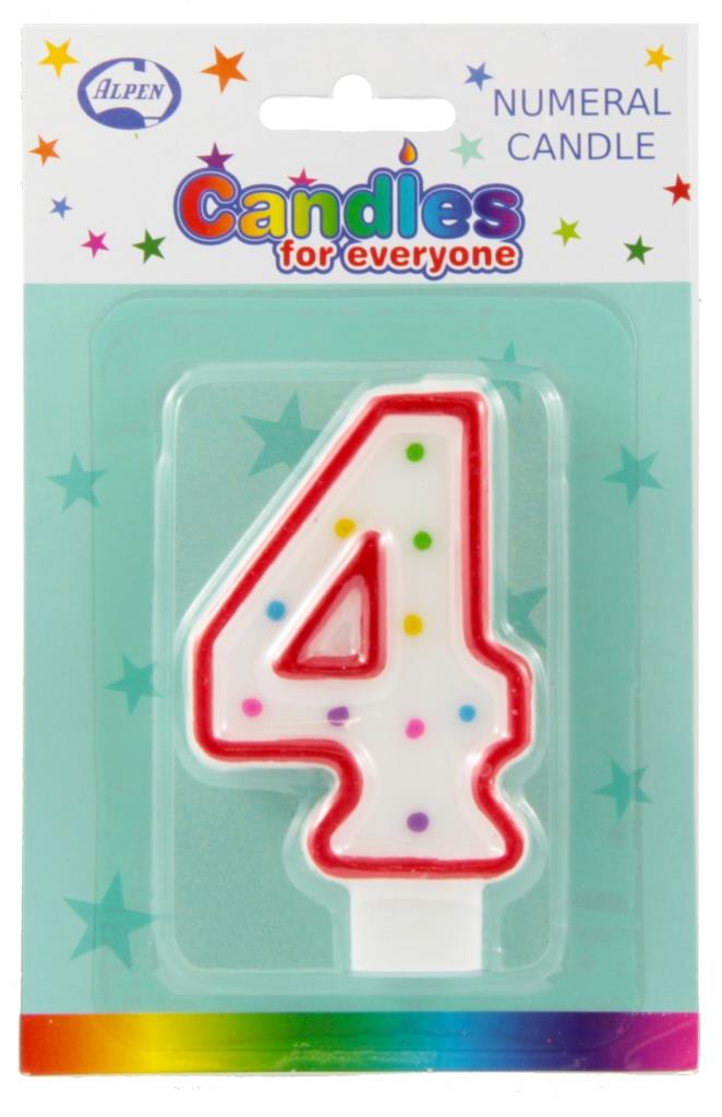 CANDLE NUMERAL#4 NIS Packaging & Party Supply