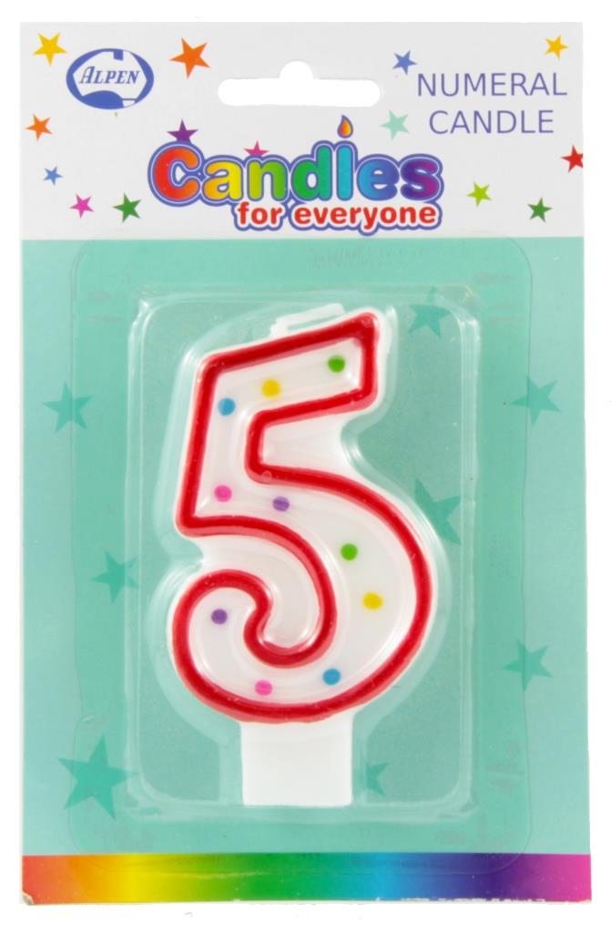 CANDLE NUMERAL#5 NIS Packaging & Party Supply