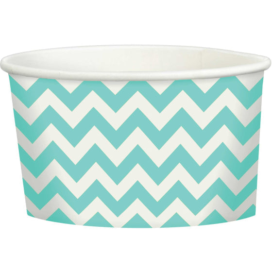 CHEVRON 280ML TREAT CUPS ROBIN'S EGG BLUE 20pk NIS Packaging & Party Supply