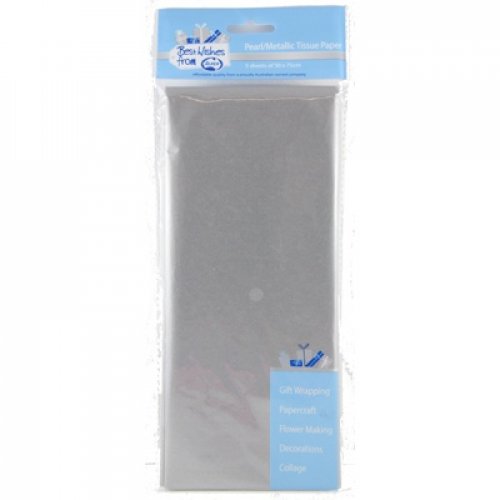 CLEARANCE! Metallic Silver 18gsm Tissue Paper P5 NIS Packaging & Party Supply
