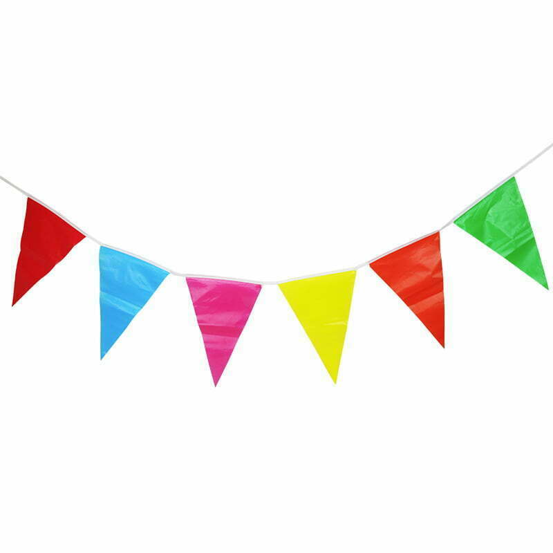 COLOR PE BUNTING 6 Meter Assorted Color Flags NIS Packaging & Party Supply