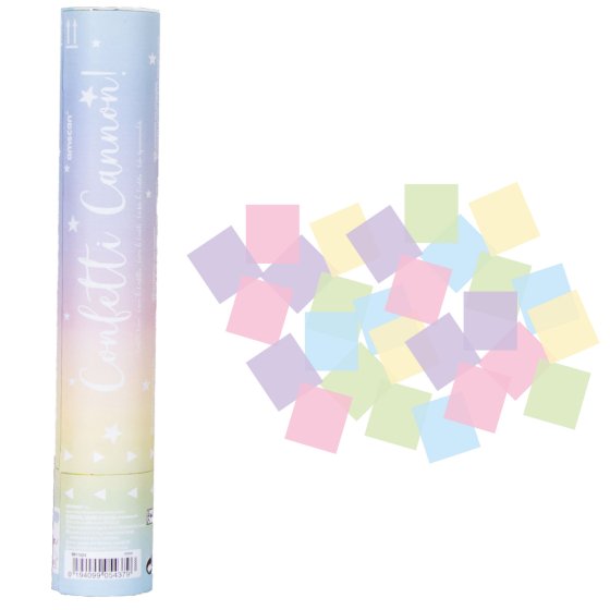 CONFETTI CANNON PASTEL COLOURS 24CM (1PC) NIS Packaging & Party Supply