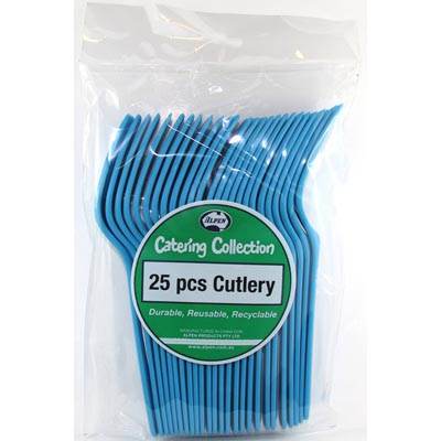 Buy CUTLERY Azure BLUE FORK P25 at NIS Packaging & Party Supply Brisbane, Logan, Gold Coast, Sydney, Melbourne, Australia