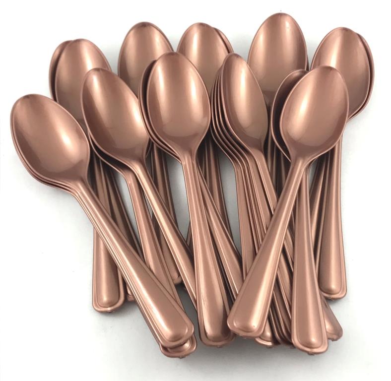 CUTLERY ROSEGOLD SPOON P25 NIS Packaging & Party Supply