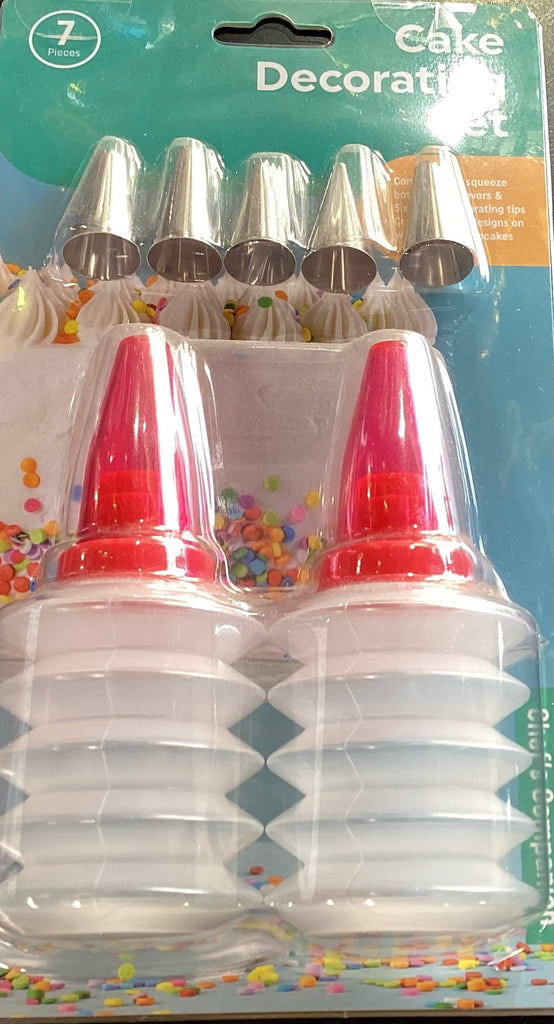 Cake Decorating Set With 2 bottles & 5 tips NIS Packaging & Party Supply