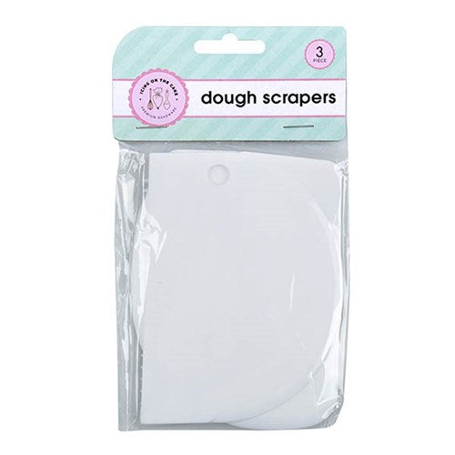 Cake Dough Scraper Plastic Set 3 White NIS Packaging & Party Supply