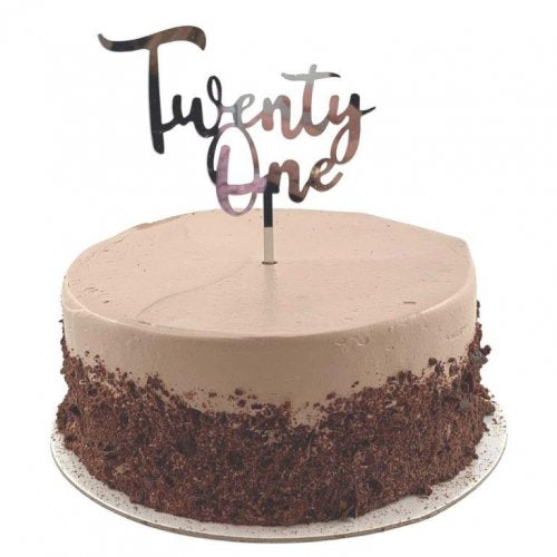 Cake Topper Sliver Twenty-One NIS Packaging & Party Supply