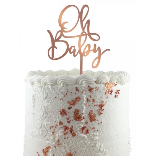 Cake topper Oh Baby Rose  Gold NIS Packaging & Party Supply