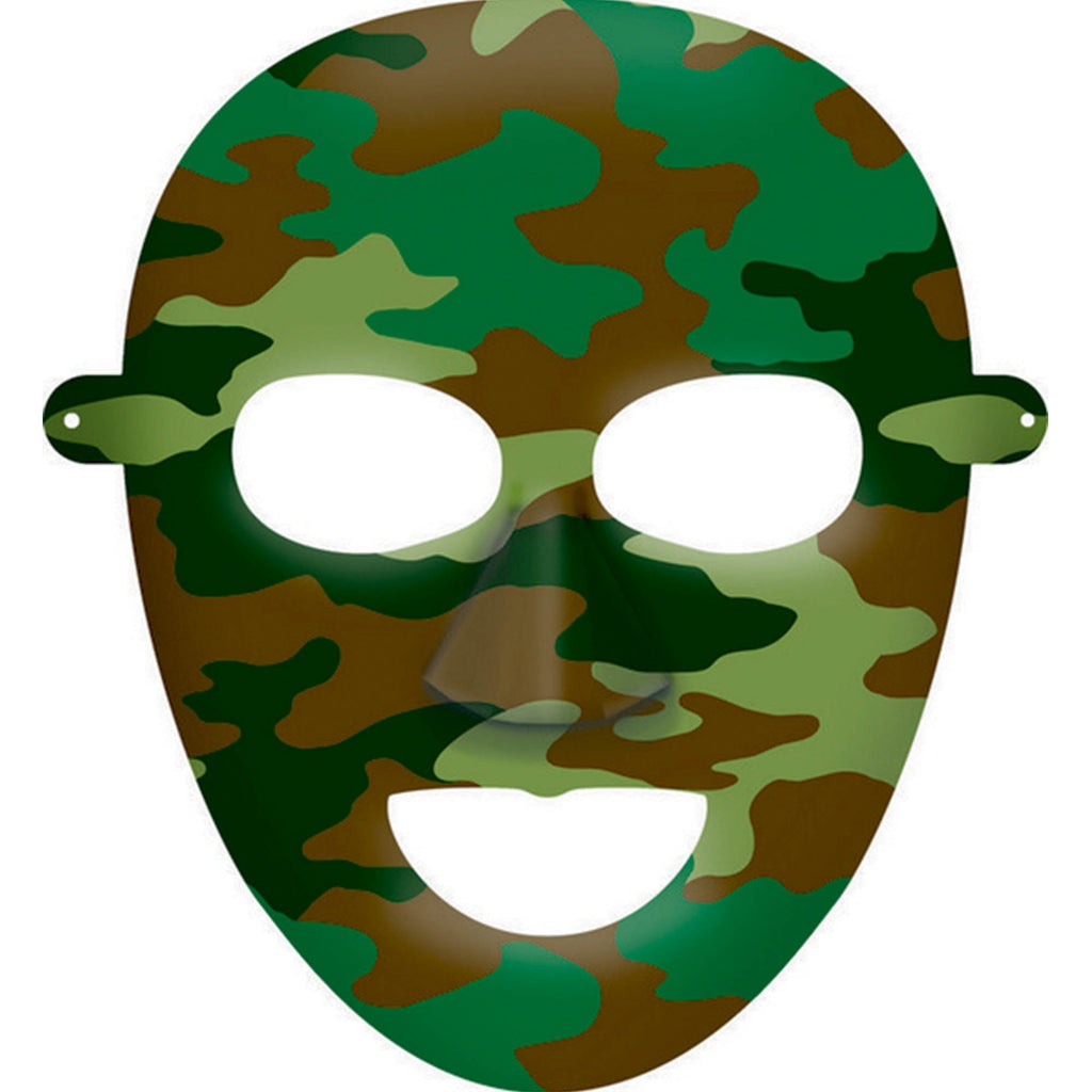 Camouflage Paper Masks (Pack of 8) NIS Packaging & Party Supply