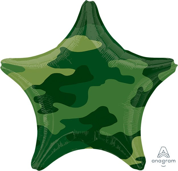 Camouflage Star Standard Balloon(45cm) NIS Packaging & Party Supply
