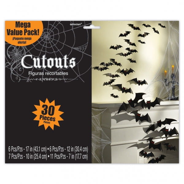 Cemetery Mega Value Pack Bat cutouts NIS Packaging & Party Supply