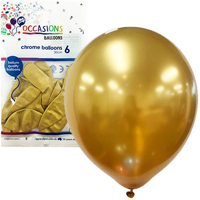 Buy Chrome Gold Colours 30cm Balloons at NIS Packaging & Party Supply Brisbane, Logan, Gold Coast, Sydney, Melbourne, Australia