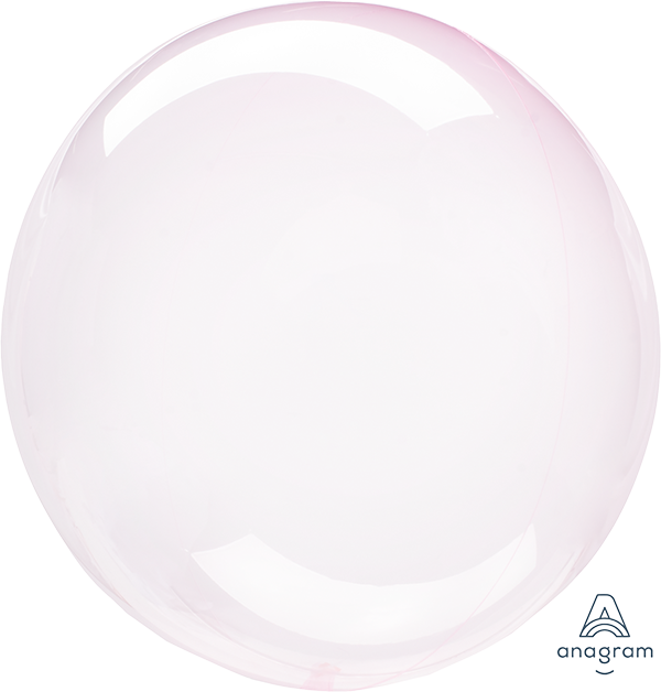 Crystal Clear Light Pink Round Balloon 1pc NIS Packaging & Party Supply