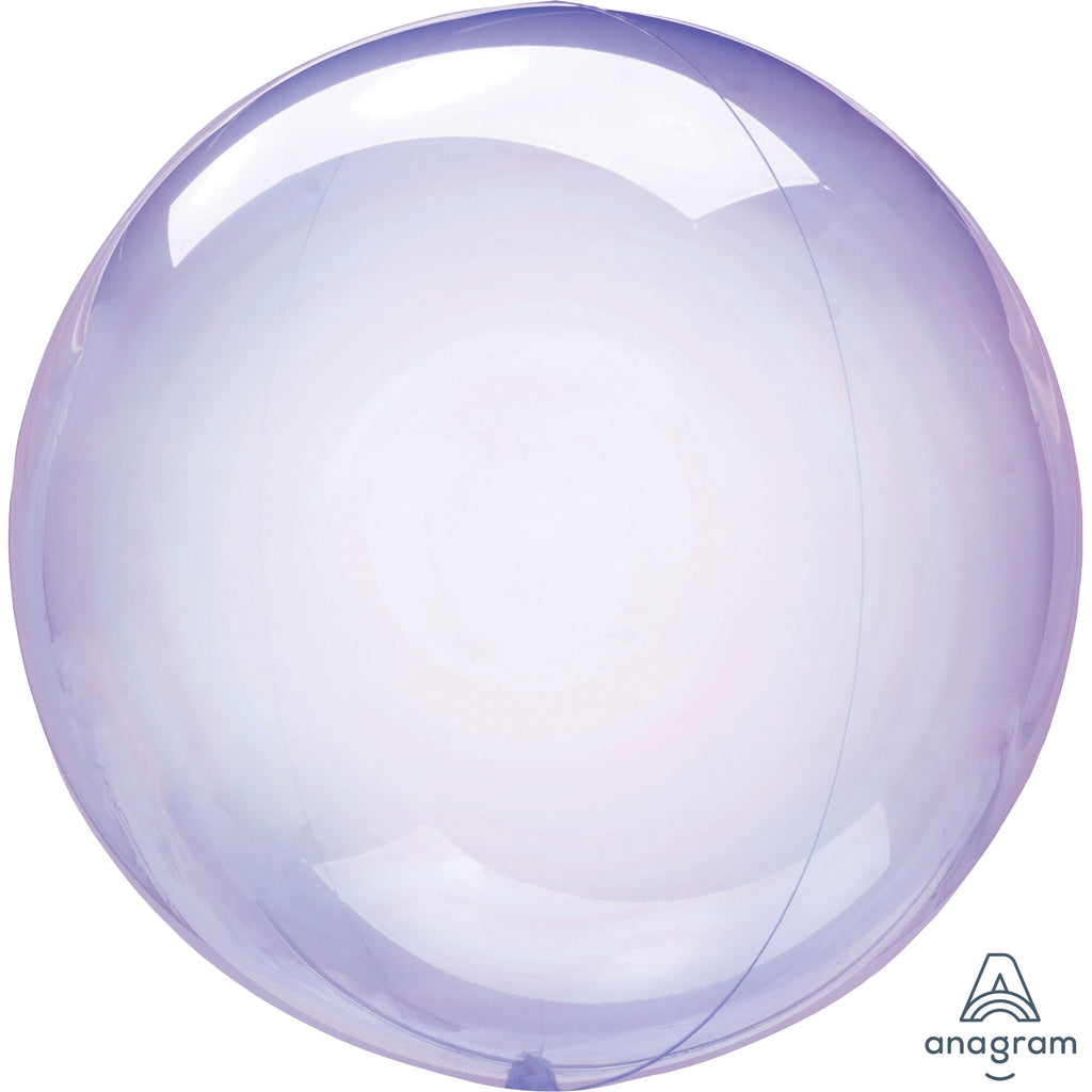 Crystal Clear Purple Round Balloon 1pc NIS Packaging & Party Supply