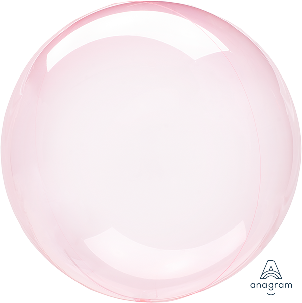 Crystal Clearz Dark Pink Round Balloon 1pc NIS Packaging & Party Supply