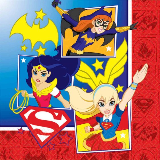 DC Superhero Girls Lunch Napkins 16PK NIS Packaging & Party Supply