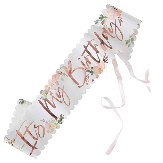 DITSY FLORAL IT'S MY BIRTHDAY SASH NIS Packaging & Party Supply