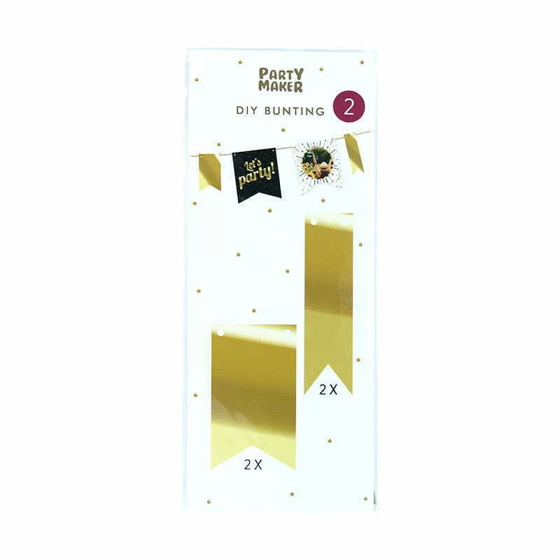 DIY Bunting - GOLD Flag 1pc NIS Packaging & Party Supply