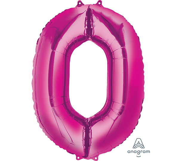 Dark Pink Foil balloon Number# 0 NIS Packaging & Party Supply