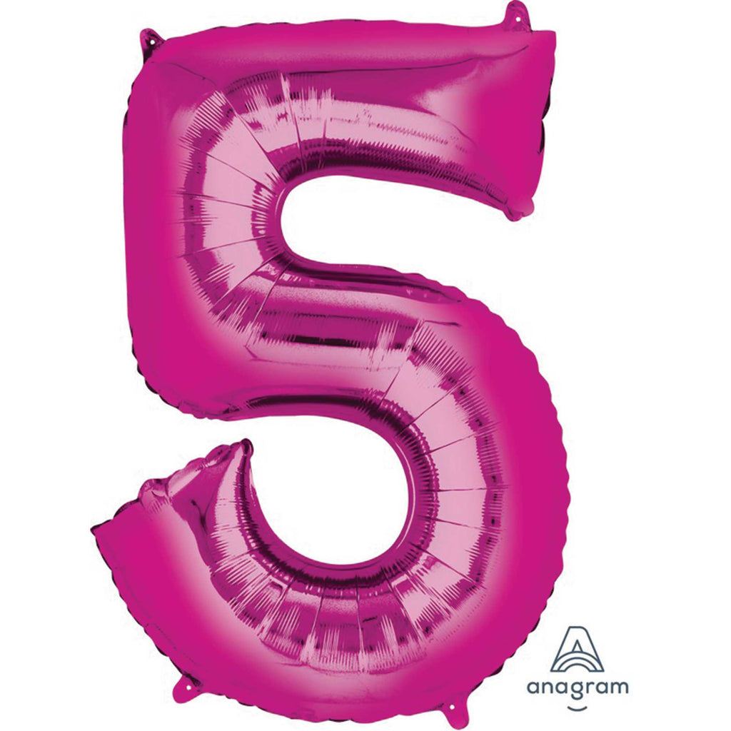 Dark Pink Foil balloon Number# 5 NIS Packaging & Party Supply