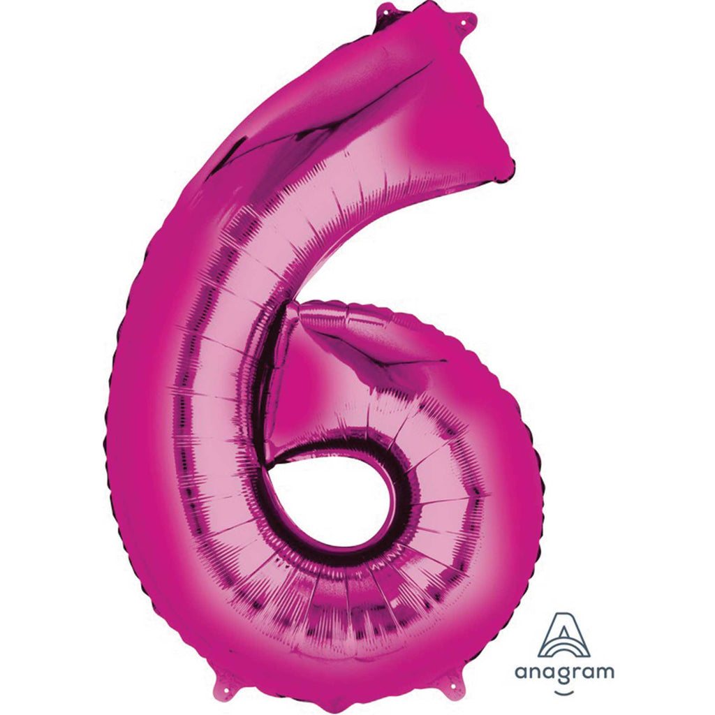 Dark Pink Foil balloon Number# 6 NIS Packaging & Party Supply