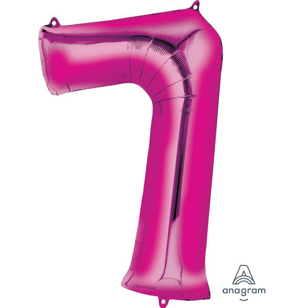 Dark Pink Foil balloon Number# 7 NIS Packaging & Party Supply