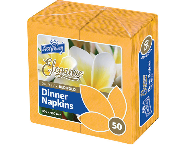 Dinner Napkins Gold RediFold 50PK NIS Packaging & Party Supply