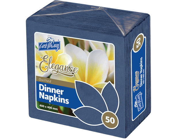 Dinner Napkins Quarter Fold, Dark Blue 50PK 400 x 400 mm (open) NIS Packaging & Party Supply
