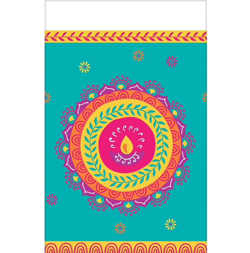 Diwali Plastic Tablecover 54in x 102in NIS Packaging & Party Supply