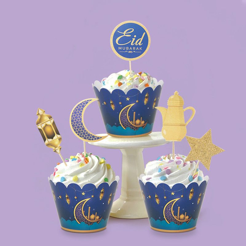 Eid Mubarak Cupcake Topper and Wrapper NIS Packaging & Party Supply