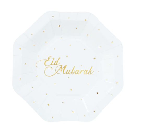 Buy Eid Mubarak Printed Paper Plates 18cm 8Pk at NIS Packaging & Party Supply Brisbane, Logan, Gold Coast, Sydney, Melbourne, Australia