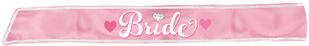 Elegant Bride Sash Pink and White NIS Packaging & Party Supply