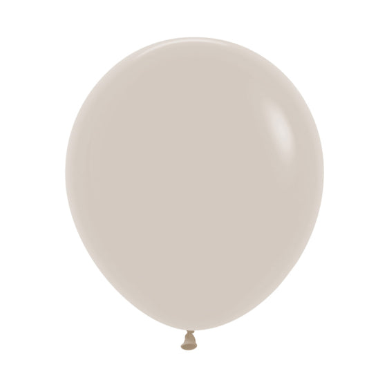 FASHION White Sand Latex Balloons 45cm, 6pk NIS Packaging & Party Supply