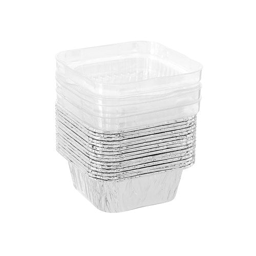 FOIL Baking Cup PLASTIC LID SQE 7.5 (15PK) NIS Packaging & Party Supply