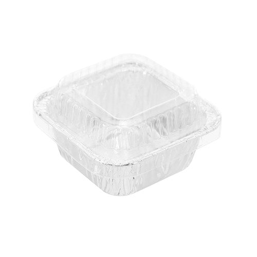 FOIL Baking Cup PLASTIC LID SQE 7.5 (15PK) NIS Packaging & Party Supply