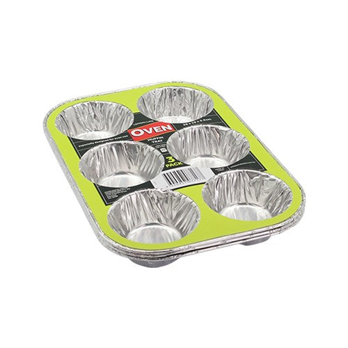 FOIL MUFFIN Tray 3pk 28X19cm NIS Packaging & Party Supply