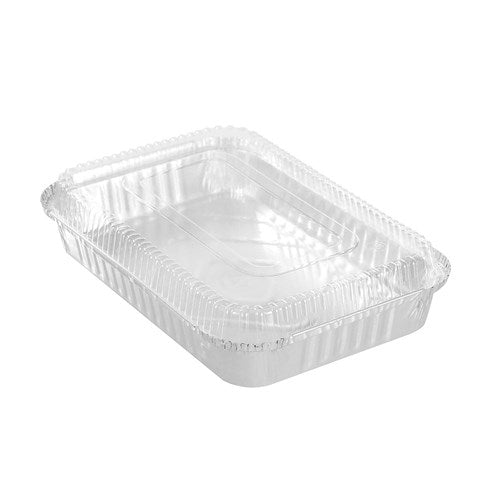 FOIL TRAY LGE W/ PLASTIC LID 31.5X21X4.5CM 6PK NIS Packaging & Party Supply