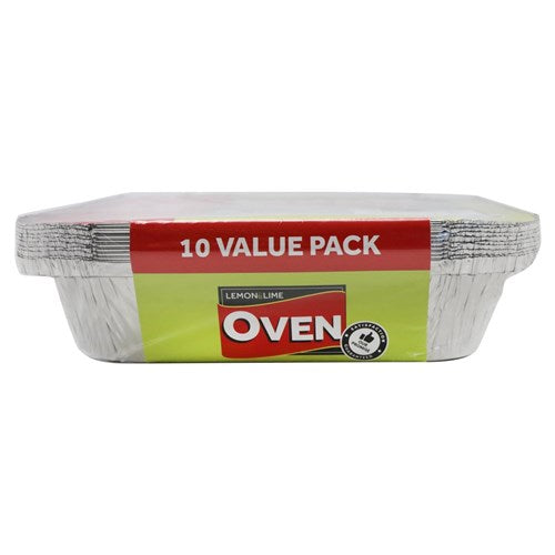 FOIL TRAY W/ LID  32X26X5.5CM 10PK NIS Packaging & Party Supply