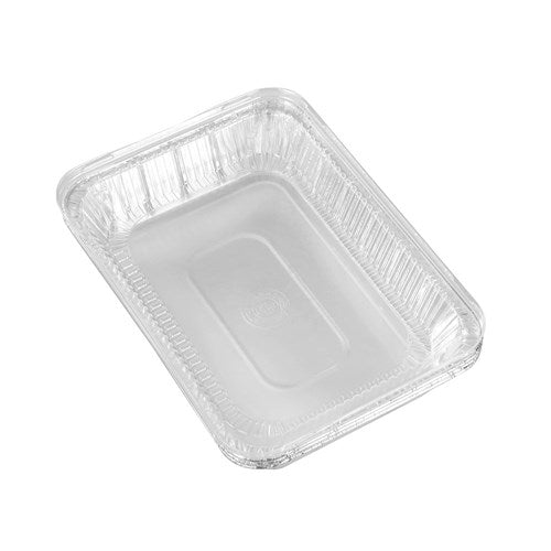 FOIL TRAY W/ PLASTIC LID 3PK 37X27X7CM NIS Packaging & Party Supply