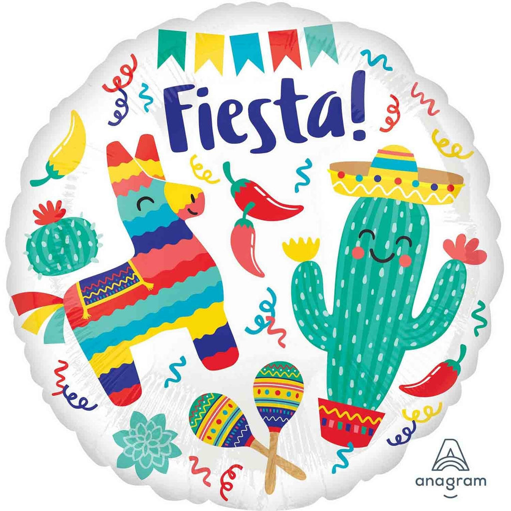 Fiesta Party Foil Balloon 45cm NIS Packaging & Party Supply