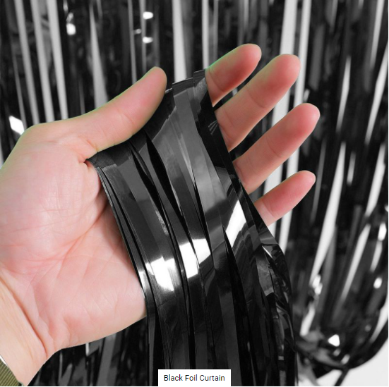 Buy Foil Curtain-black 90*200cm at NIS Packaging & Party Supply Brisbane, Logan, Gold Coast, Sydney, Melbourne, Australia