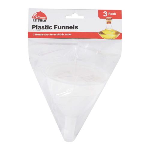 Funnels Plastic Pack of 3 NIS Packaging & Party Supply