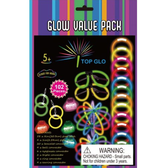 Buy GLOW VALUE PACK 102 PCS at NIS Packaging & Party Supply Brisbane, Logan, Gold Coast, Sydney, Melbourne, Australia