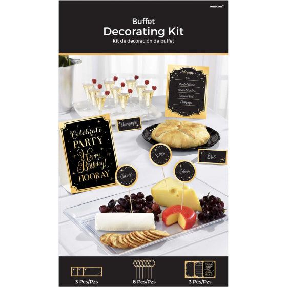 GOLD Happy Birthday Buffet Decorating Kit NIS Traders