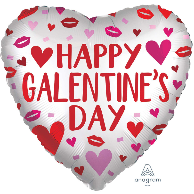 Galentine's  Day Heart Shape Foil Balloon 45CM NIS Packaging & Party Supply