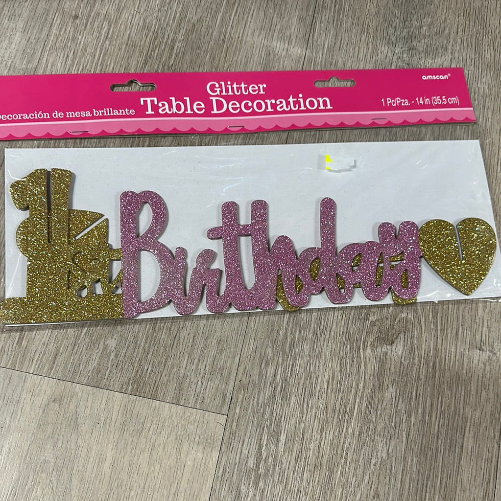 Glitter table decoration 1st Birthday NIS Packaging & Party Supply