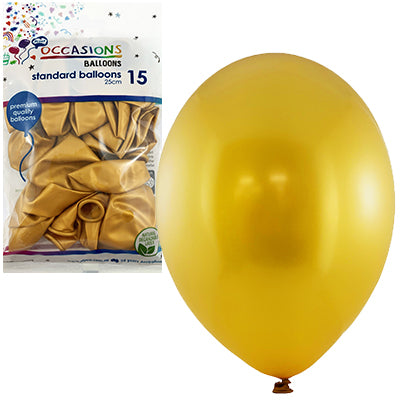 Buy Gold 25cm Balloons P15 at NIS Packaging & Party Supply Brisbane, Logan, Gold Coast, Sydney, Melbourne, Australia