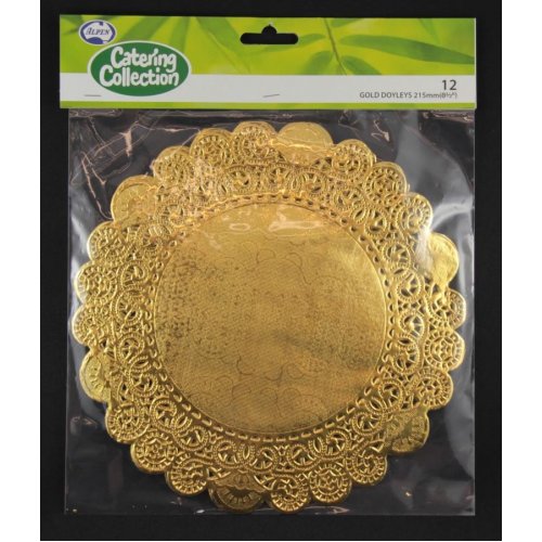 Gold 8.5in (215mm) Round Doyley 12pk NIS Traders